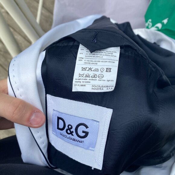 Dolce & Gabbana White Tuxedo Suit Jacket Wedding Suit & Pants Size 44R Size 36W - Picture 16 of 16